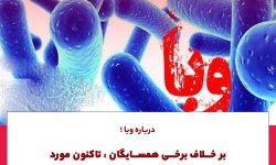 تاکنون هیچ مورد قطعی و ثابت شده ای از وبا در استان کرمانشاه مشاهده نشده است