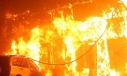 کارخانه قیر کرمانشاه طعمه حریق شد
