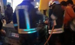 مصدومیت دو سرنشین پراید حادثه میدان امام حسین