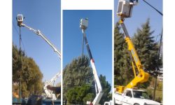 تعدیل و تعمیر شبکه روشنایی معابر در امور برق مرکز کرمانشاه