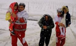 نجاتگران هلال احمر، درراه ماندگان برف را اسکان دادند