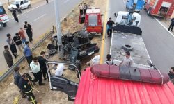 یک کشته و ۲ مصدوم در حادثه برخورد خودرو با گاردریل