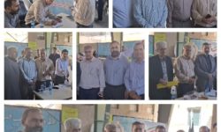 برپایی میز خدمت شرکت توزیع نیروی برق استان کرمانشاه در مسجد جامع 