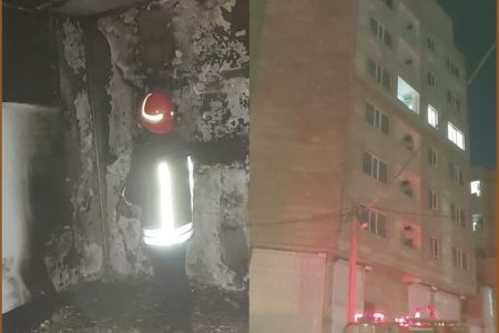 آتش‌سوزی ساختمان مسکونی ۶ طبقه در کرمانشاه
