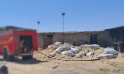 مهار آتش سوزی انبار علوفه در سر فیروزآباد
