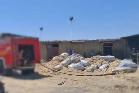 مهار آتش سوزی انبار علوفه در سر فیروزآباد 